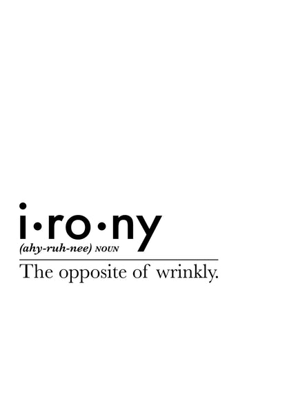 Irony Definition - Printable Art