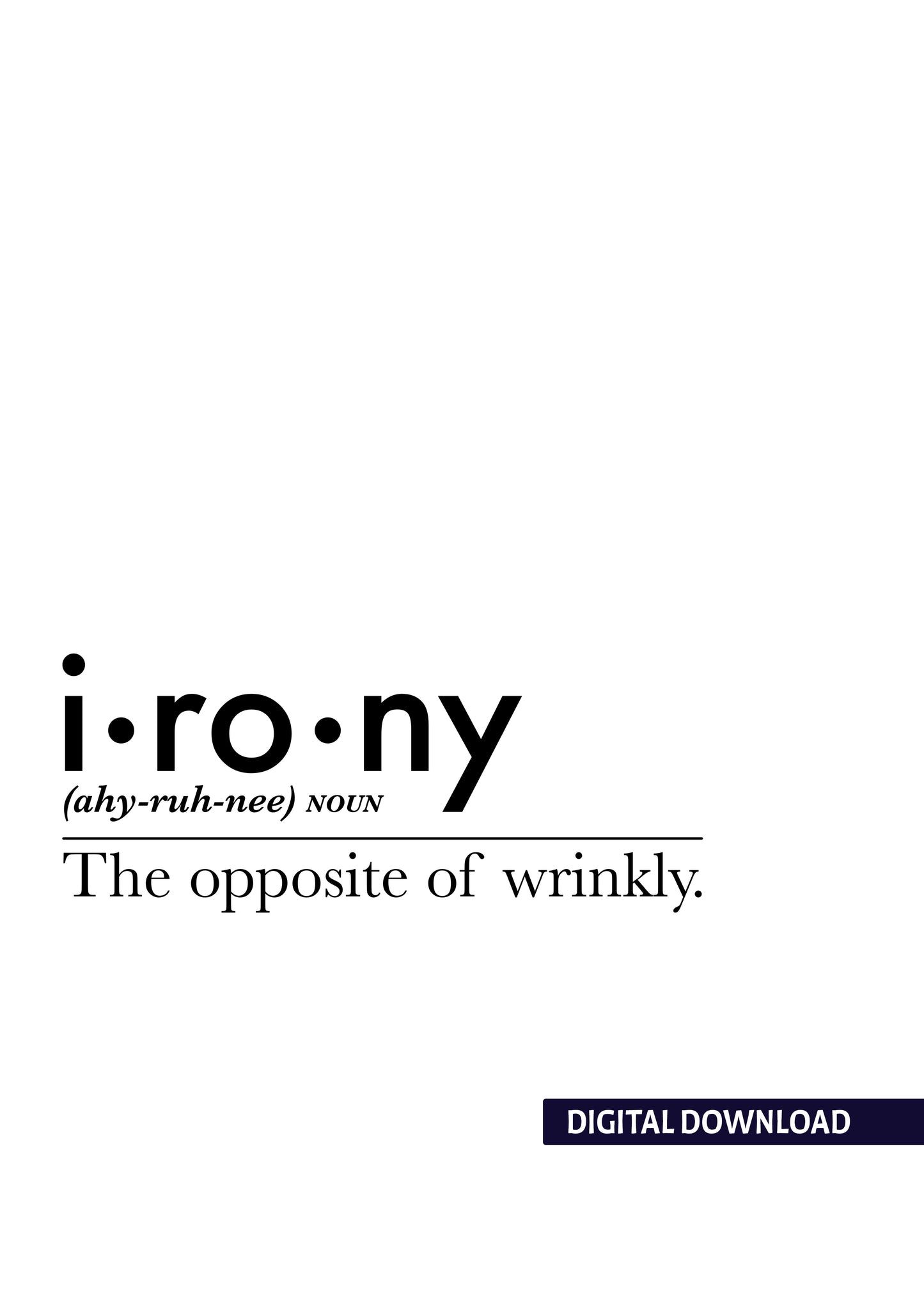 Irony Definition - Printable Art