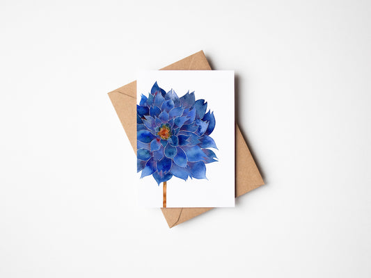 Blue Dahlia - Greeting Card