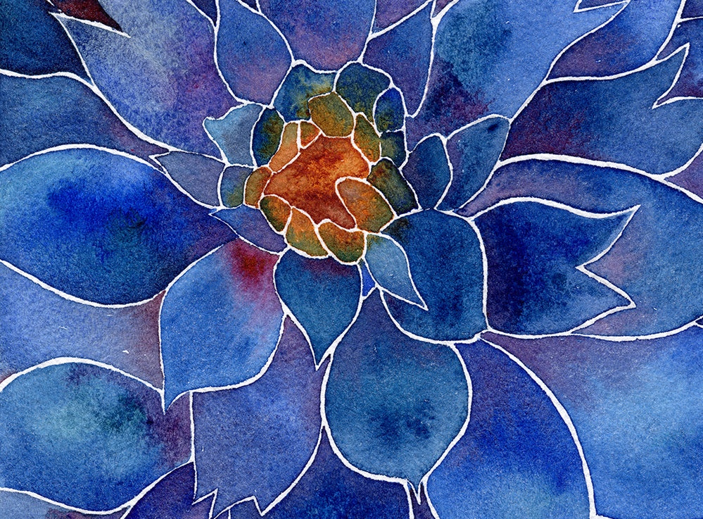 Blue Dahlia - Greeting Card