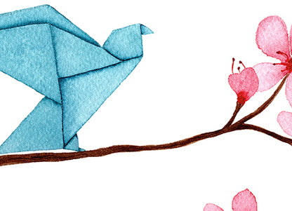 Blue Bird Blossom- Greeting Card