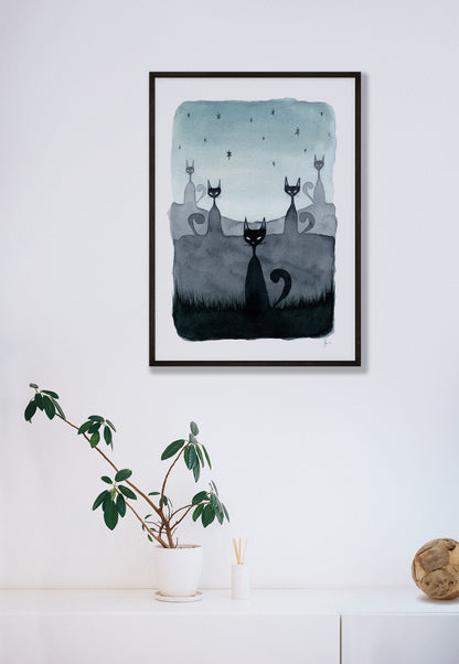 Twilight Cats - Print