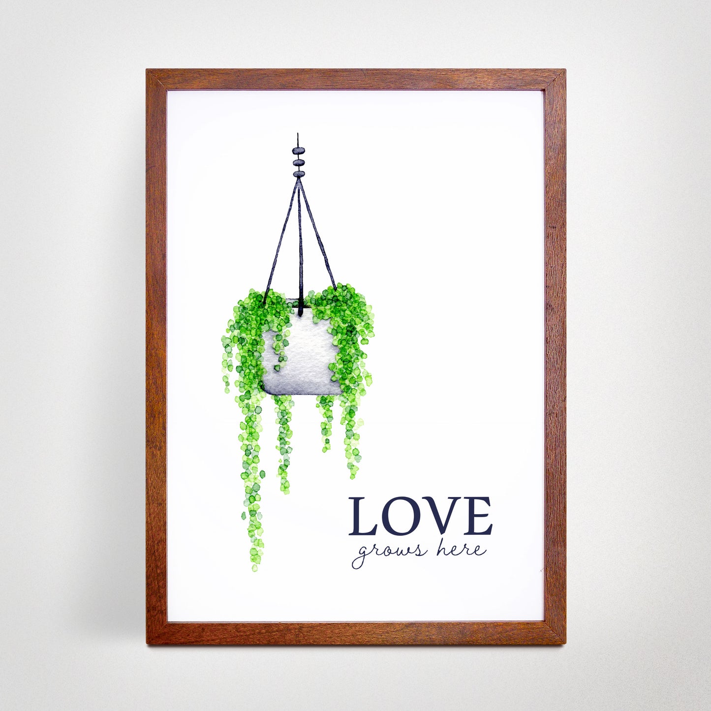 Love Grows Here - Hanging Pearls Print