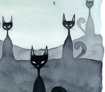 Twilight Cats - Print