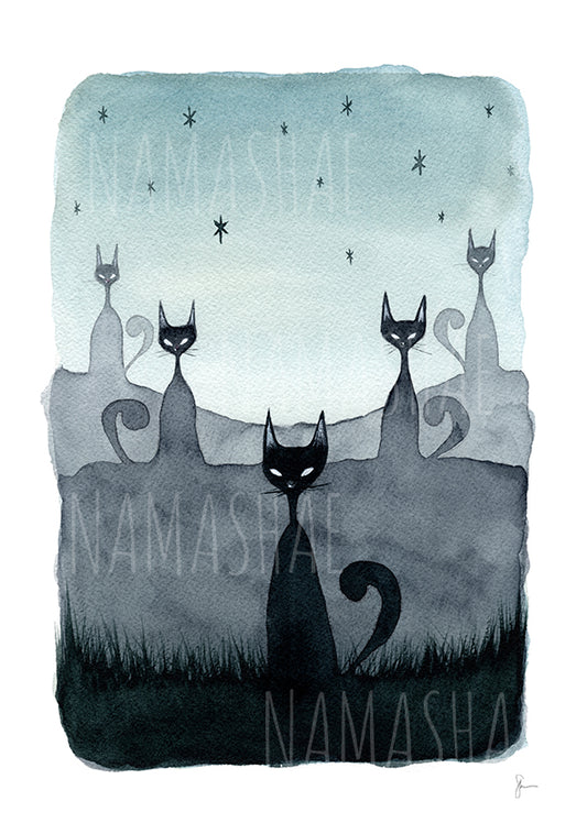 Twilight Cats - Print